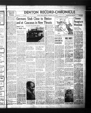 Primary view of object titled 'Denton Record-Chronicle (Denton, Tex.), Vol. 41, No. 290, Ed. 1 Saturday, July 18, 1942'.