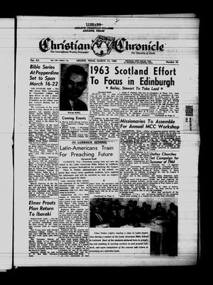 Primary view of object titled 'Christian Chronicle (Abilene, Tex.), Vol. 20, No. 23, Ed. 1 Friday, March 15, 1963'.