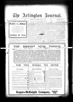 Primary view of object titled 'The Arlington Journal. (Arlington, Tex.), Vol. 8, No. 9, Ed. 1 Thursday, March 3, 1904'.