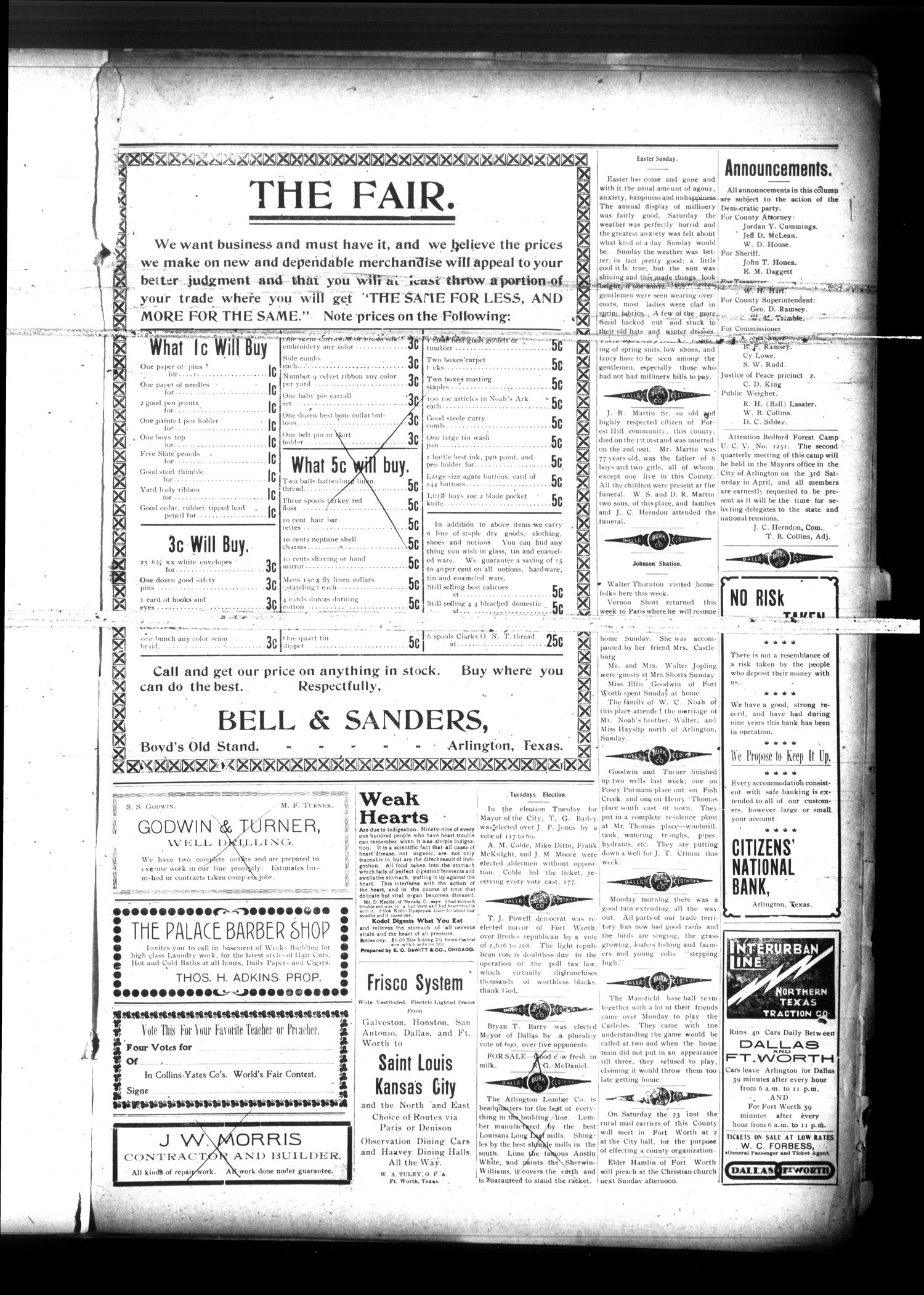 The Arlington Journal. (Arlington, Tex.), Vol. 8, No. 14, Ed. 1 Thursday, April 7, 1904
                                                
                                                    [Sequence #]: 7 of 10
                                                
