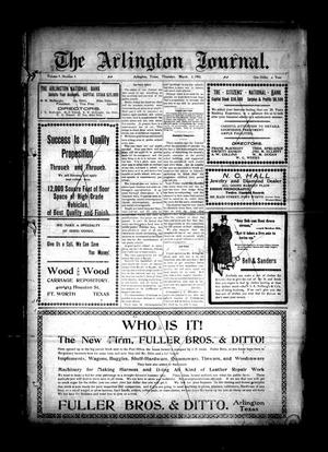 Primary view of object titled 'The Arlington Journal. (Arlington, Tex.), Vol. 9, No. 9, Ed. 1 Thursday, March 2, 1905'.