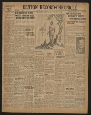 Primary view of Denton Record-Chronicle (Denton, Tex.), Vol. 36, No. 76, Ed. 1 Wednesday, November 11, 1936