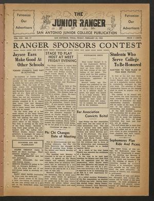Primary view of The Junior Ranger (San Antonio, Tex.), Vol. 8, No. 17, Ed. 1 Friday, February 24, 1933