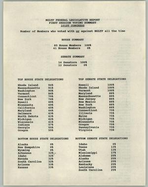Primary view of object titled '[101st Congress voting summary]'.