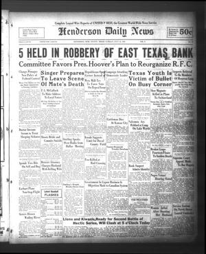 Primary view of object titled 'Henderson Daily News (Henderson, Tex.), Vol. 2, No. 98, Ed. 1 Tuesday, July 12, 1932'.