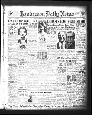 Henderson Daily News (Henderson, Tex.), Vol. 3, No. 237, Ed. 1 Tuesday, December 26, 1933