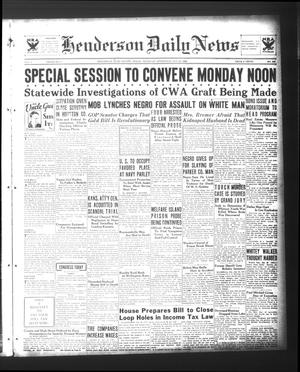 Henderson Daily News (Henderson, Tex.), Vol. 3, No. 263, Ed. 1 Thursday, January 25, 1934