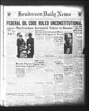 Henderson Daily News (Henderson, Tex.), Vol. 3, No. 278, Ed. 1 Monday, February 12, 1934