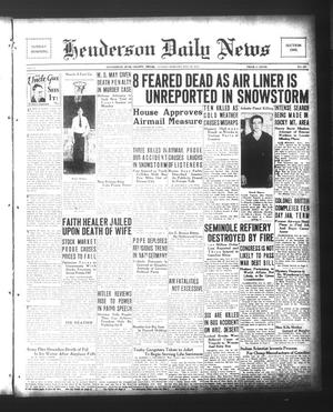 Primary view of object titled 'Henderson Daily News (Henderson, Tex.), Vol. 3, No. 289, Ed. 1 Sunday, February 25, 1934'.