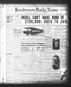 Henderson Daily News (Henderson, Tex.), Vol. 4, No. 43, Ed. 1 Tuesday, May 8, 1934