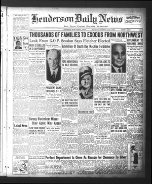 Henderson Daily News (Henderson, Tex.), Vol. 4, No. 68, Ed. 1 Wednesday, June 6, 1934