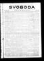 Thumbnail image of item number 1 in: 'Svoboda (La Grange, Tex.), Vol. 32, No. 43, Ed. 1 Thursday, October 25, 1917'.