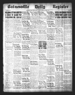 Gainesville Daily Register and Messenger (Gainesville, Tex.), Vol. 38, No. 224, Ed. 1 Thursday, April 20, 1922