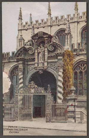Primary view of object titled '[Porch of St. Mary the Virgin Church at Oxford]'.