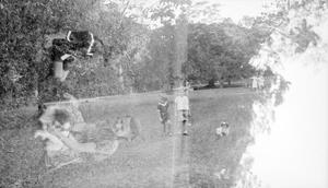 [Double Exposure Photograph of Children at a Park]