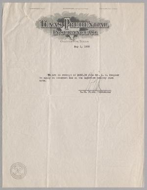 [Receipt from Texas Prudential Insurance Co., May 1935]
