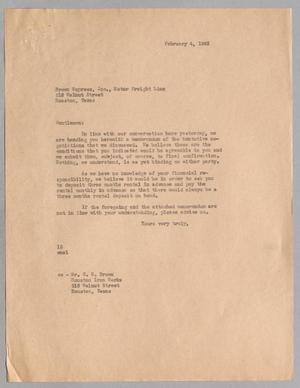 Primary view of object titled '[Letter from Isaac H. Kempner to Brown Express Inc., February 4, 1943]'.