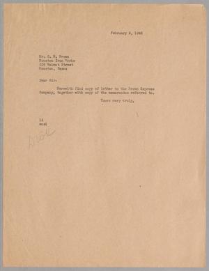 Primary view of object titled '[Letter from Isaac H. Kempner to C. E. Brown, February 3, 1943]'.