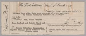 [Receipt for Amount Paid to Roxana Petroleum Corporation, September 1925]