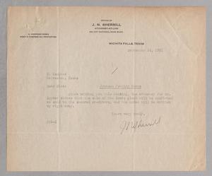 Primary view of object titled '[Letter from J. N. Sherrill to H. Kempner, September 24, 1931 #2]'.