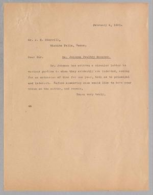 [Letter from A. H. Blackshear, Jr. to J. N. Sherrill, February 4, 1931]