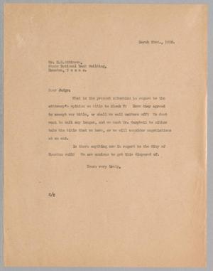 [Letter to Judge H. N. Atkinson, March 23, 1925