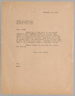 Primary view of object titled '[Letter to Judge H. N. Atkinson, December 16, 1924]'.
