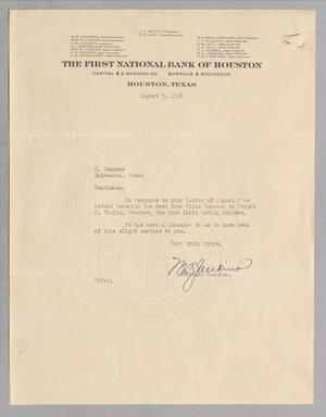 Primary view of object titled '[Letter from M. D. Jenkins to H. Kempner, August 3, 1926]'.