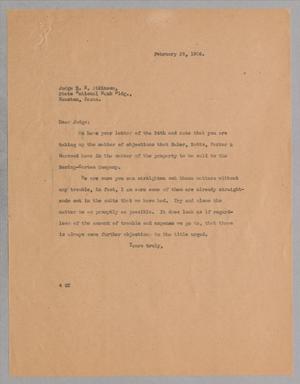 Primary view of object titled '[Letter to Judge H. N. Atkinson, February 25, 1926]'.