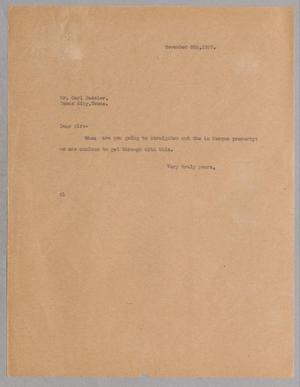 Primary view of object titled '[Letter to Carl Nessler from A. J. Biron, November 5, 1927]'.