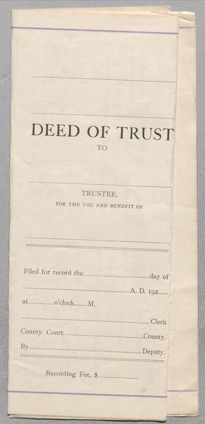Primary view of object titled '[Deed of Trust for I. H. Kempner Property in McMullen County, December 1925]'.