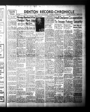 Primary view of object titled 'Denton Record-Chronicle (Denton, Tex.), Vol. 41, No. 82, Ed. 1 Thursday, November 18, 1943'.