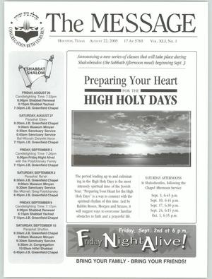 The Message, Volume 41, Number 1, August 2005