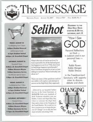 The Message, Volume 43, Number 1, August 2007