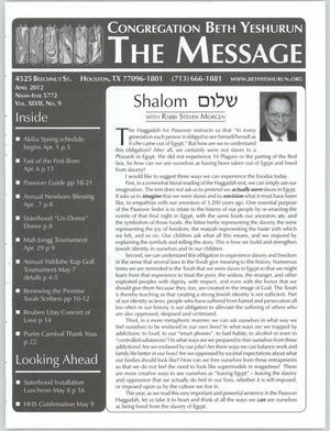 Primary view of object titled 'The Message, Volume 47, Number 9, April 2012'.