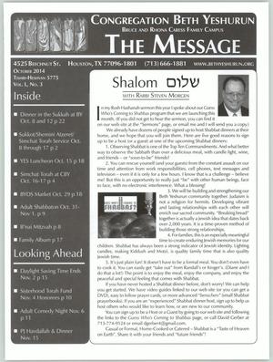 The Message, Volume 50, Number 3, October 2014