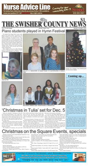 Primary view of object titled 'The Swisher County News (Tulia, Tex.), Vol. 7, No. 49, Ed. 1 Thursday, December 3, 2015'.