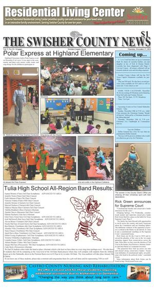 Primary view of object titled 'The Swisher County News (Tulia, Tex.), Vol. 7, No. 51, Ed. 1 Thursday, December 17, 2015'.