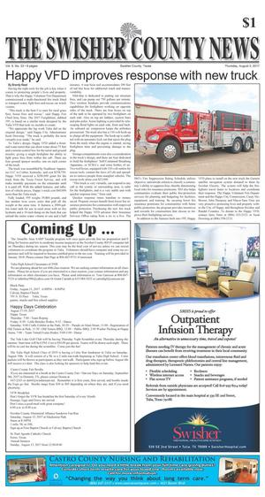 Primary view of object titled 'The Swisher County News (Tulia, Tex.), Vol. 9, No. 32, Ed. 1 Thursday, August 3, 2017'.