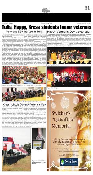 Primary view of object titled 'The Swisher County News (Tulia, Tex.), Vol. 9, No. 47, Ed. 1 Thursday, November 16, 2017'.