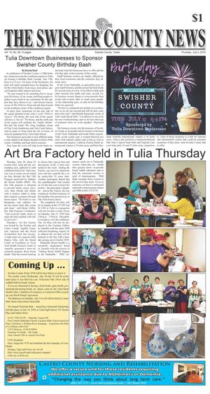 Primary view of object titled 'The Swisher County News (Tulia, Tex.), Vol. 10, No. 28, Ed. 1 Thursday, July 5, 2018'.