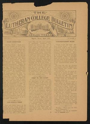 Primary view of object titled 'The Lutheran College Bulletin, Volume 1, Number 2, April 1917'.
