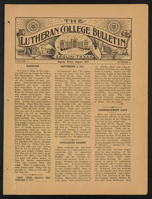 The Lutheran College Bulletin, Volume 1, Number 4, August 1917