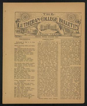 Primary view of object titled 'The Lutheran College Bulletin, Volume 6, Number 4, August 1922'.