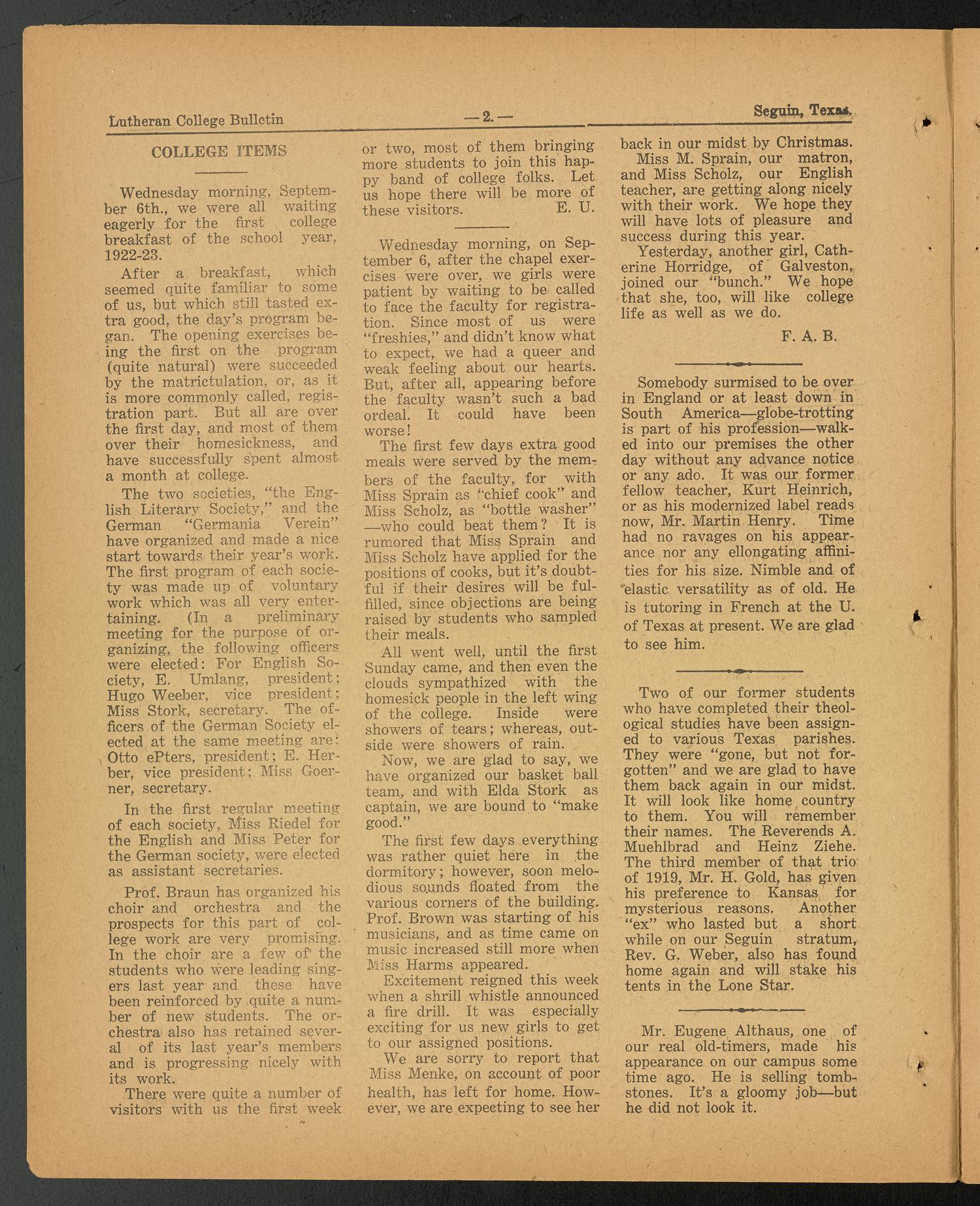 The Lutheran College Bulletin, Volume 6, Number 5, October 1922
                                                
                                                    [Sequence #]: 2 of 8
                                                