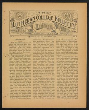 Primary view of object titled 'The Lutheran College Bulletin, Volume 8, Number 6, December 1924'.