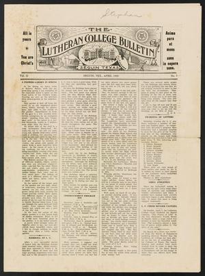 The Lutheran College Bulletin, Volume [13], Number [2], April 1929