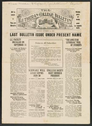 The Lutheran College Bulletin, Volume [13], Number [5], Monday, October 14, 1929