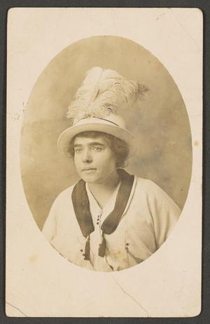 Primary view of object titled '[Postcard of Mamie Gray Biel]'.