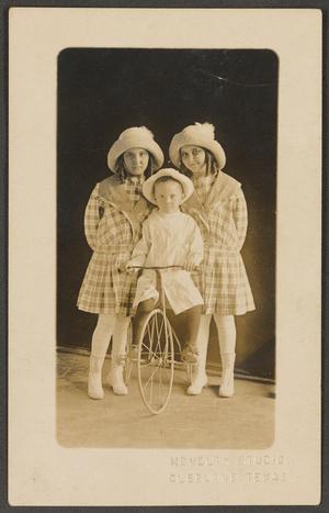 [Postcard of Two Girls and Boy]